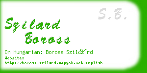 szilard boross business card